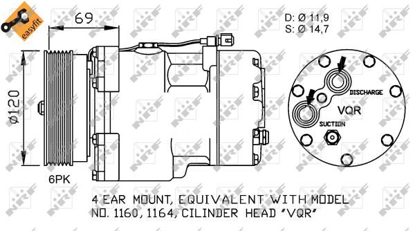 Kompressor, Klimaanlage NRF 32748
