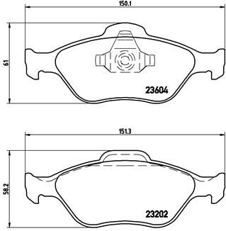 Bromsbeläggssats, skivbroms BREMBO P24055
