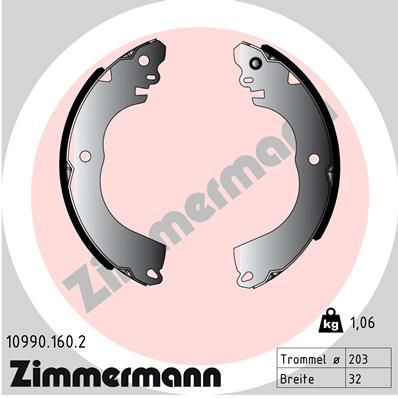 Bremsbackensatz ZIMMERMANN 10990.160.2