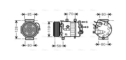 Kompressor, Klimaanlage AVA QUALITY COOLING pek322