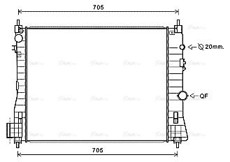 Kühler, Motorkühlung AVA QUALITY COOLING ol2665