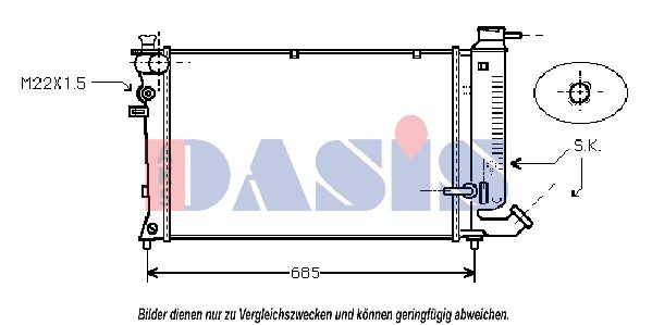 Kühler, Motorkühlung AKS DASIS 060019N