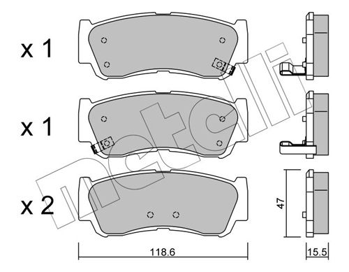 Bremsbelagsatz, Scheibenbremse METELLI 22-0788-0