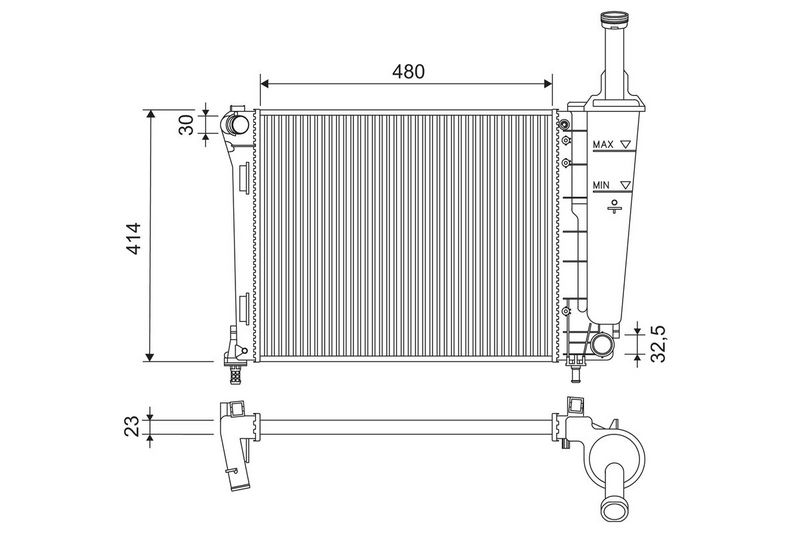 Kühler, Motorkühlung VALEO 701184