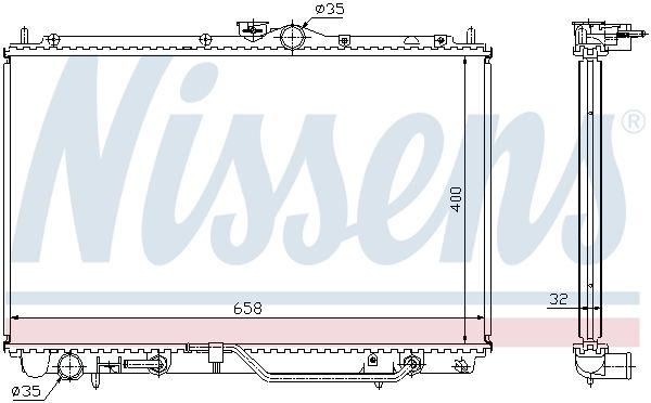 Kühler, Motorkühlung NISSENS 62860A