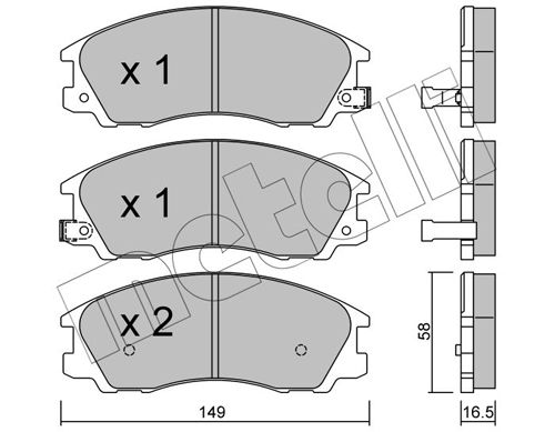 Bremsbelagsatz, Scheibenbremse METELLI 22-0506-0