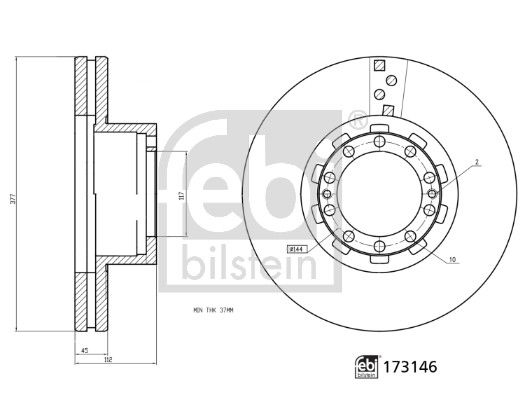 Bremsscheibe FEBI BILSTEIN 173146