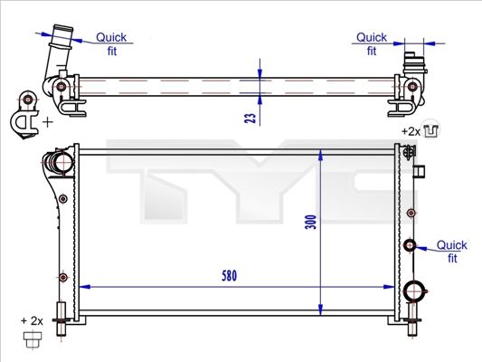 Kühler, Motorkühlung TYC 709-0024-R