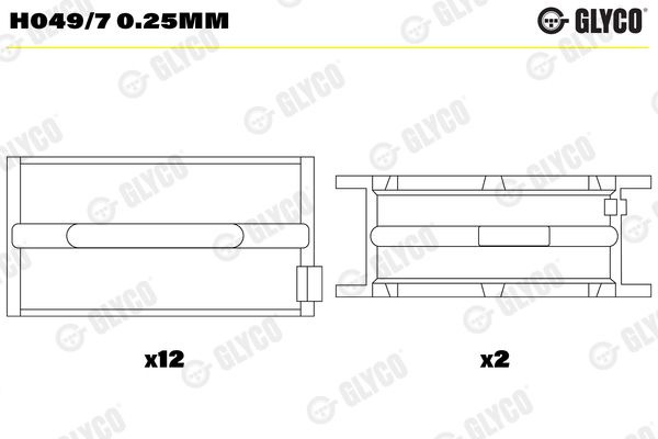 Kurbelwellenlager GLYCO H049/70.25MM