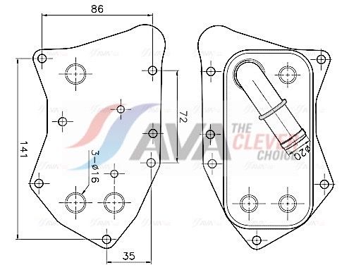 Ölkühler, Motoröl AVA QUALITY COOLING OL3749