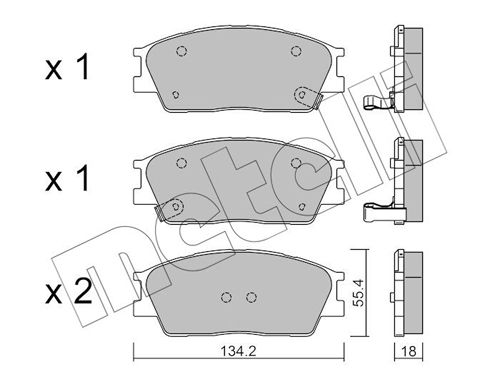 Bremsbelagsatz, Scheibenbremse METELLI 22-1374-0