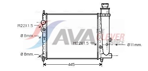 Kühler, Motorkühlung AVA QUALITY COOLING PE2073