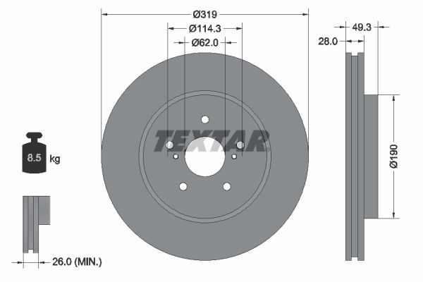 Bremsscheibe TEXTAR 92171503