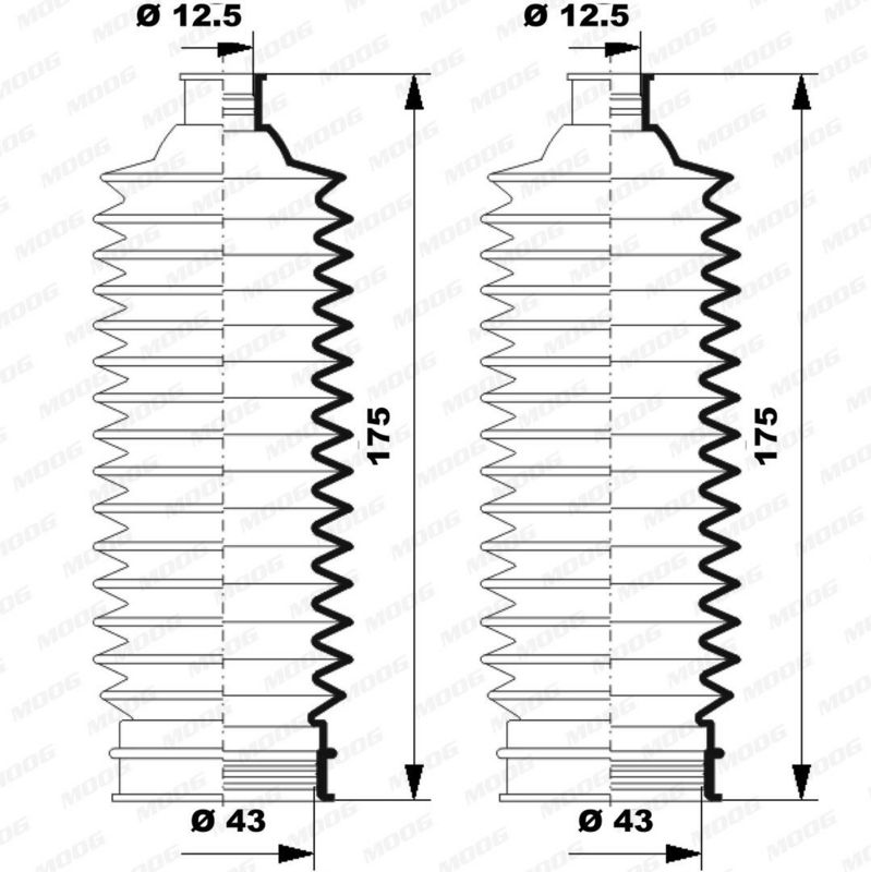 Faltenbalgsatz, Lenkung MOOG K150250