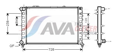 Kühler, Motorkühlung AVA QUALITY COOLING ALA2079