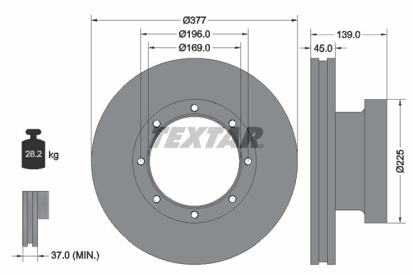 Bremsscheibe TEXTAR 93193600