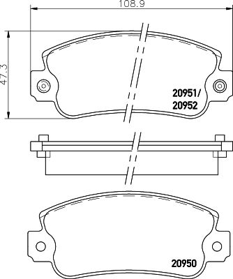 Bremsbelagsatz Bremsbeläge HELLA 8DB 355 007-121