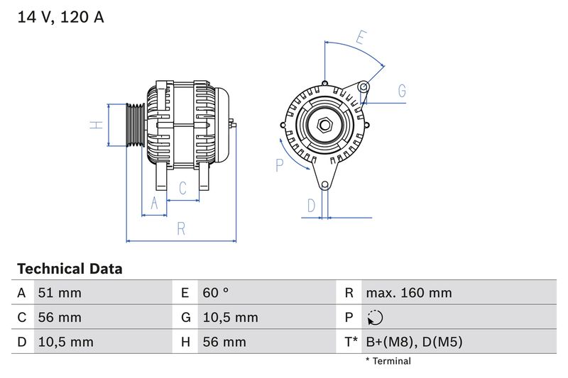 Lichtmaschine Generator BOSCH 0 986 039 250