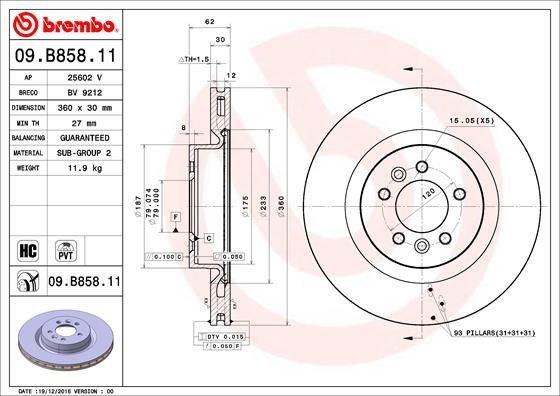Bremsscheibe BREMBO 09.B858.11