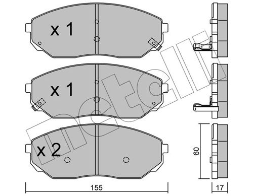 Bremsbelagsatz, Scheibenbremse METELLI 22-0515-0