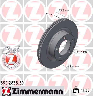 Bremsscheibe ZIMMERMANN 590.2835.20