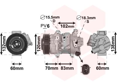 Kompressor, Klimaanlage VAN WEZEL 5300K627