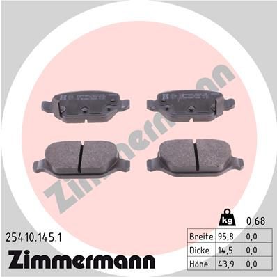 Bremsbelagsatz Bremsbeläge ZIMMERMANN 25410.145.1