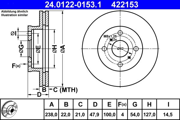 Bremsscheibe ATE 24.0122-0153.1