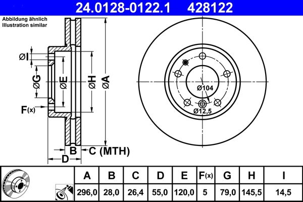 Bremsscheibe ATE 24.0128-0122.1