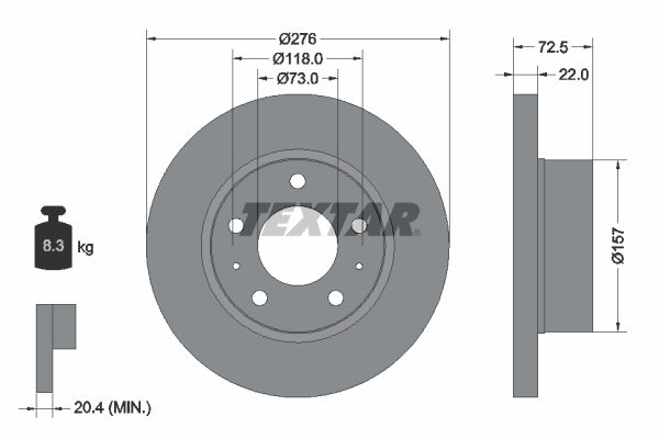 Bremsscheibe TEXTAR 93104600