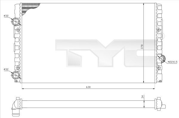 Kühler, Motorkühlung TYC 737-0051-R