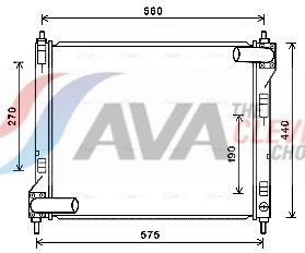 Kühler, Motorkühlung AVA QUALITY COOLING DN2354