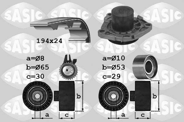 Wasserpumpe + Zahnriemensatz SASIC 3906034