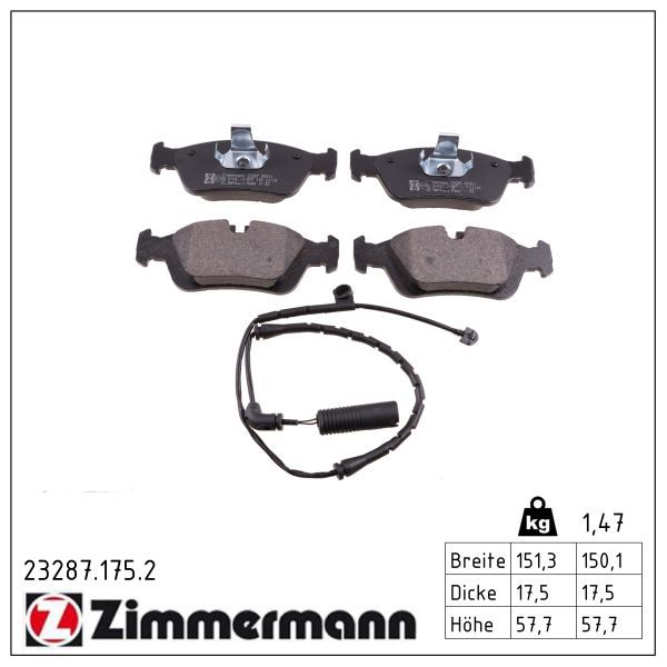 Bremsbelagsatz, Scheibenbremse ZIMMERMANN 23287.175.2