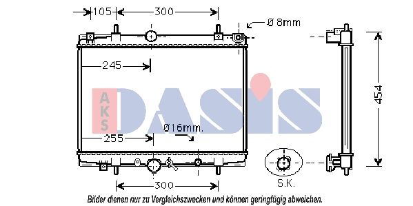 Kühler, Motorkühlung AKS DASIS 161830N