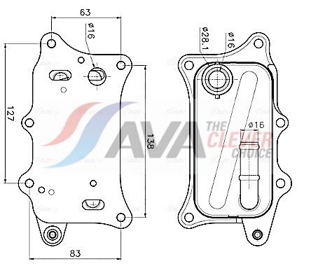 Ölkühler, Motoröl AVA QUALITY COOLING AI3460