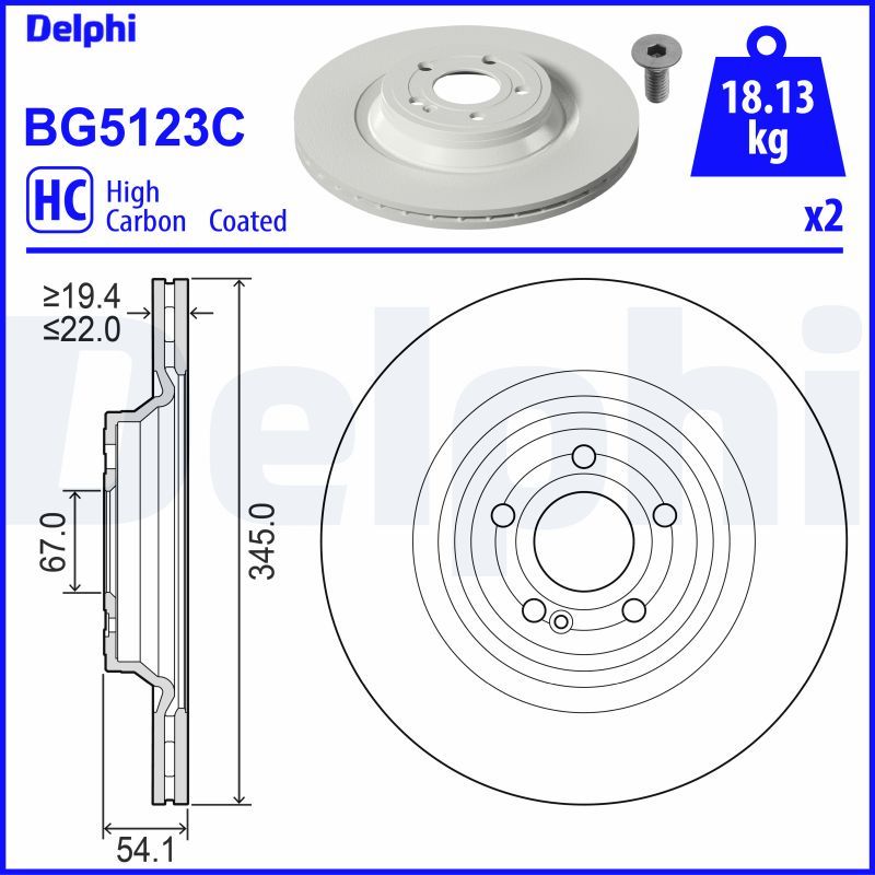 Bremsscheibe DELPHI BG5123C
