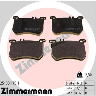 Bremsbelagsatz Bremsbeläge ZIMMERMANN 25183.175.1