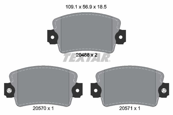 Bremsbelagsatz, Scheibenbremse TEXTAR 2048802