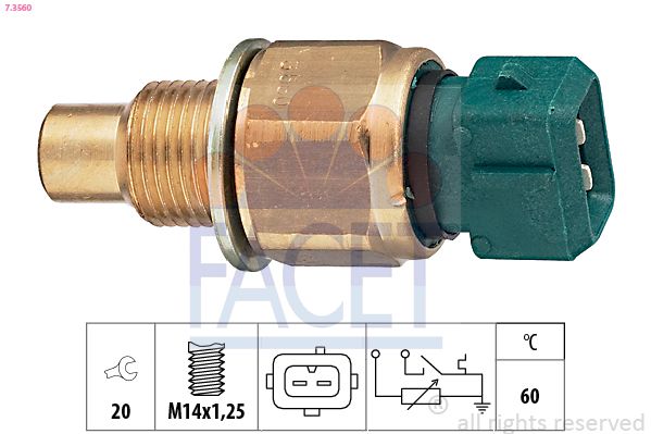 Sensor, Kühlmitteltemperatur FACET 7.3560