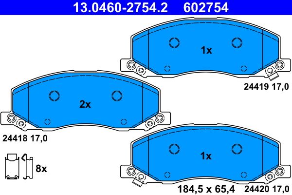 Bremsbelagsatz, Scheibenbremse ATE 13.0460-2754.2