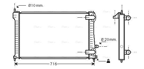 Kühler, Motorkühlung AVA QUALITY COOLING pea2196