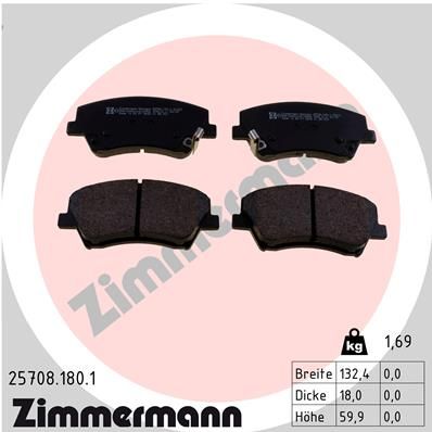 Bremsbelagsatz Bremsbeläge ZIMMERMANN 25708.180.1