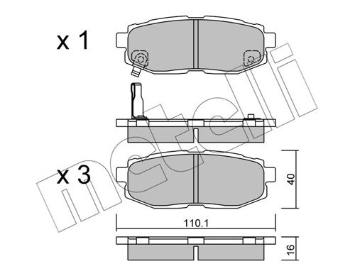 Bremsbelagsatz, Scheibenbremse METELLI 22-0875-0