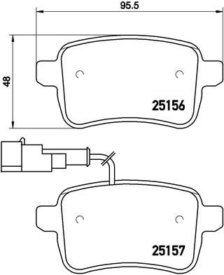 Bromsbeläggssats, skivbroms BREMBO P23133