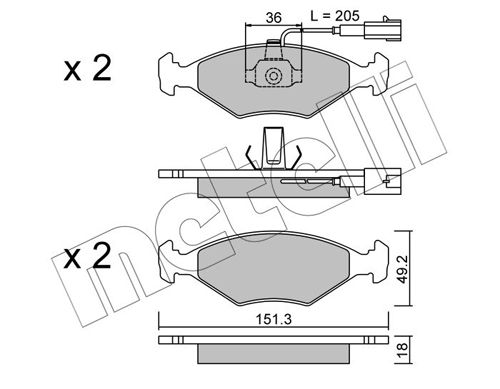 Bremsbelagsatz, Scheibenbremse METELLI 22-0273-0