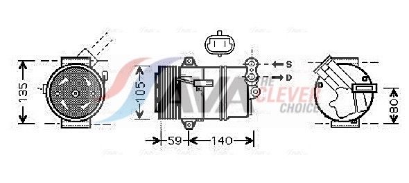 Kompressor, Klimaanlage AVA QUALITY COOLING OLAK437