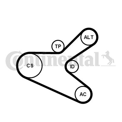 Keilrippenriemensatz CONTINENTAL CTAM 6pk1153k2
