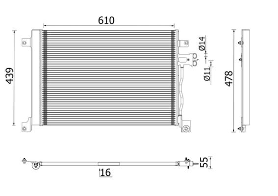 Kondensator, Klimaanlage MAHLE AC670001P