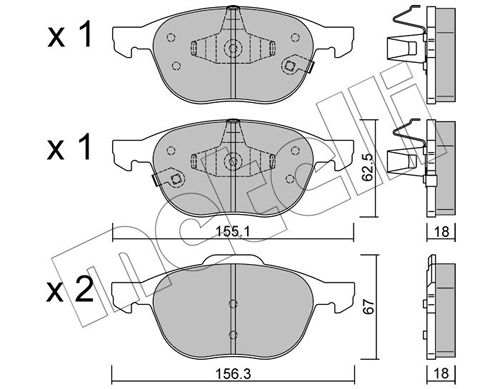 Bremsbelagsatz, Scheibenbremse METELLI 22-0534-2